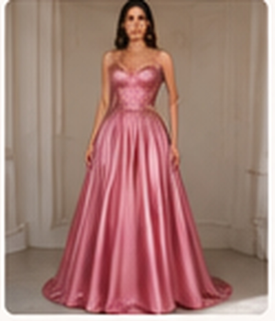 Vestido rosa largo para evento especial