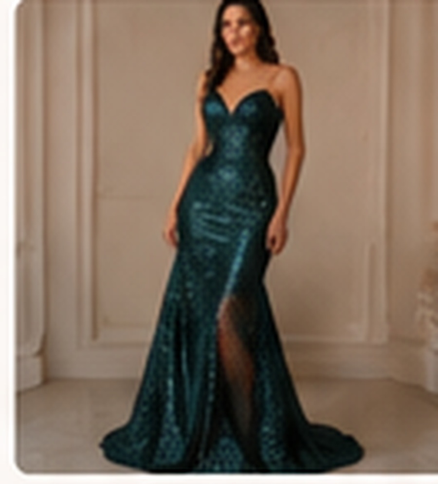 Vestido verde esmeralda